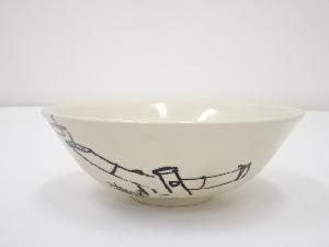 加藤昌山造　鹿威し図茶碗